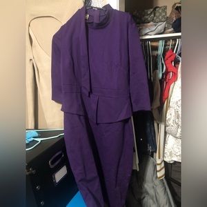 Large, purple, peplum dress